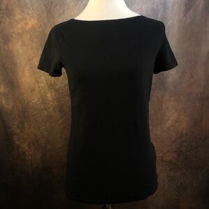 Jones New York Classic Black Short Sleeve Top